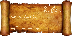 Kádas Csanád névjegykártya